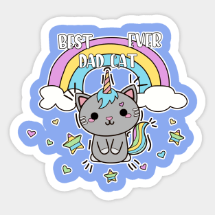 best dad cat ever unicorn cat Sticker